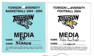 TOWSON UNIVERSITY Maryland ~ 2004 Football & Basketball Media Passes - Bild 1 von 1