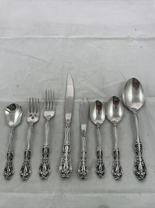 Oneida MICHELANGELO Stainless Heirloom CUBE  Flatware CHOICE KNIFE SPOON FORK - Picture 1 of 12