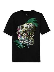Wonder Nation Boys Tee Shirt Size 2XL (18) Dinosaur Skull Wild Roar Black NEW - Picture 1 of 1