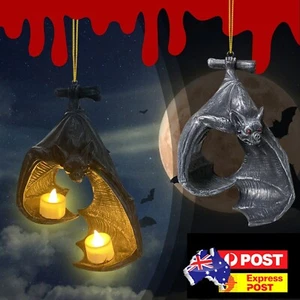 Bat Wall Tealight Candle Holder Resin Halloween Candlestick Hanging Decoration - Picture 1 of 10