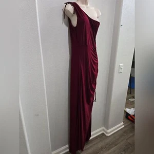 B. Darling formal red one shoulder dress with side rouching & train size 15/16 - Picture 1 of 12