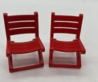 Meubles de chaise pliante rouge miniature de camping Playmobil 3230 3864 X2