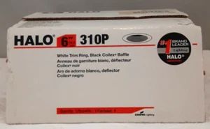 Halo 310P Cooper Lighting 6" Black Coilex Recessed Lighting Trim Box - Picture 1 of 7