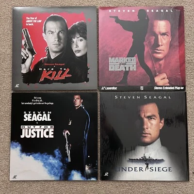 Seagal 4 Laserdiscs Hard To Kill Marked For Death Under Siege Out For Justice Foto 1 de 4