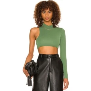 Camila Coelho | NEW Blake Asymmetrical Crop Top in Basil Green Size S - Picture 1 of 9