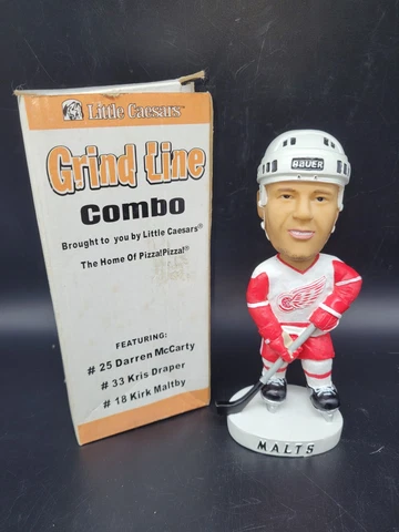 Kirk Maltby "Malts" Detroit Red Wings Grind Line Bobblehead Little Caesars NIB Cover