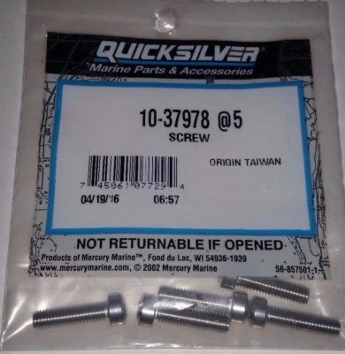 Mercruiser Alpha One & 2, Bravo OEM Trim Sender Screw,  Bolts, 5 Pack,10-37978  - Image 1 of 3