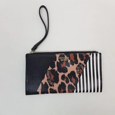 Victoria's Secret Cartera Estampado Animal Bolso de Mano Rayas Bolso sin asas Cremallera Cartera Muñequera Foto 1 de 4