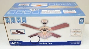 New! OB! Vtg Brass HOME ESSENTIALS #DDC42P 4- Blade 52" "CEILING FAN" Dual Mount - Picture 1 of 4