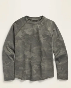 Old Navy Active Boys Go-Dry Gray Camo Long-Sleeve Performance Tee Size Small - Picture 1 of 1
