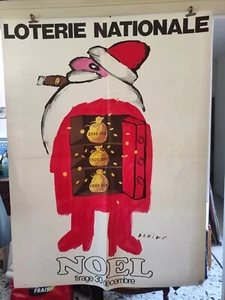 affiches loterie Nationale - tranche de Noël - grand format père Noël - Darigo - Picture 1 of 1