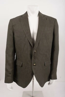 Massimo Dutti Hombres Verde Oliva Traje Chaqueta Delgada EE. UU. 44 Eur 54 Lino 2060/271 Nuevo con Etiquetas Foto 1 de 4
