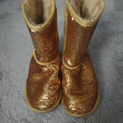 UGG Australia Women's Gold Sequin Sparkle Boot - Image 1 of 4