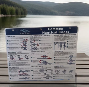 Nautical Knots Quick Reference Chart - Guide to 21 Sailing and Boating Knots...  - Picture 1 of 5