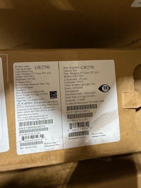 BenQ - GW2790 27" IPS LED 1080p Monitor FHD 100Hz Ultra-Slim Bezel - Image 1 of 1