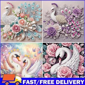 5D DIY Partial Special Shaped Drill Diamond Painting Kit Peacock Swan Decor - Afbeelding 1 van 24