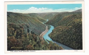 Vintage Postkarte / Pine Creek von Harrison Lookout / Wellsboro, PA. - Bild 1 von 2