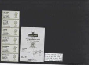 POST GO MACHIN NDC STAMPEX 2014 FEBRUARY O/P  A003  Collector Strip with RECEIPT - Picture 1 of 1