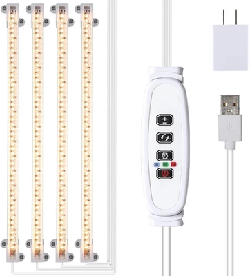 Full Spectrum LED Grow Light Strips with Timer & Dimmable Levels for Plants - Image 1 of 4