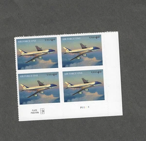 Scott # 4144 Air Force One Plate Block of 4 Postage Stamps $4.60 Priority Mail - Picture 1 of 1