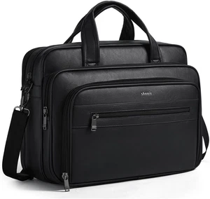 Leder Messenger Bag für Herren & Damen 17 Zoll Leder Laptoptasche, Wasserdicht L - Bild 1 von 12