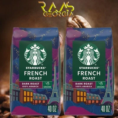 2 paquetes de café molido tostado francés oscuro Starbucks de 40 oz cada paquete = 80 oz Foto 1 de 3