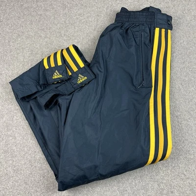 Pantalones de chándal Adidas Y2K de colección para hombre medianos azules amarillos rompevientos cremallera Foto 1 de 4