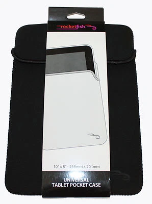 ROCKETFISH 10'' X 8'' ( 255mm x 204mm ) UNIVERSAL TABLET POCKET CASE -BLACK- NEW - Image 1 of 2