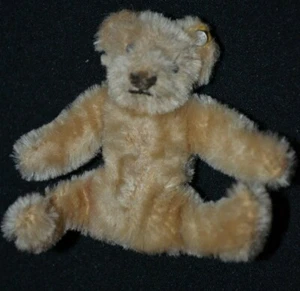 Vintage Steiff Tan Mohair Bear Bendy With Tag 3" Tall Plush - Picture 1 of 7