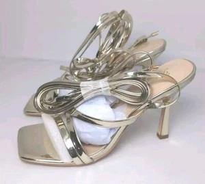 Women's Stiletto High Heels Strappy Lace Up Sandals Square Toe Heels Party Prom - Picture 1 of 5