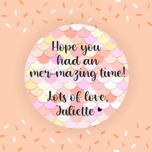 Hope You Had A Mer-mazing time! Girls Birthday Party Stickers Thank You Mermaid - Picture 1 of 2