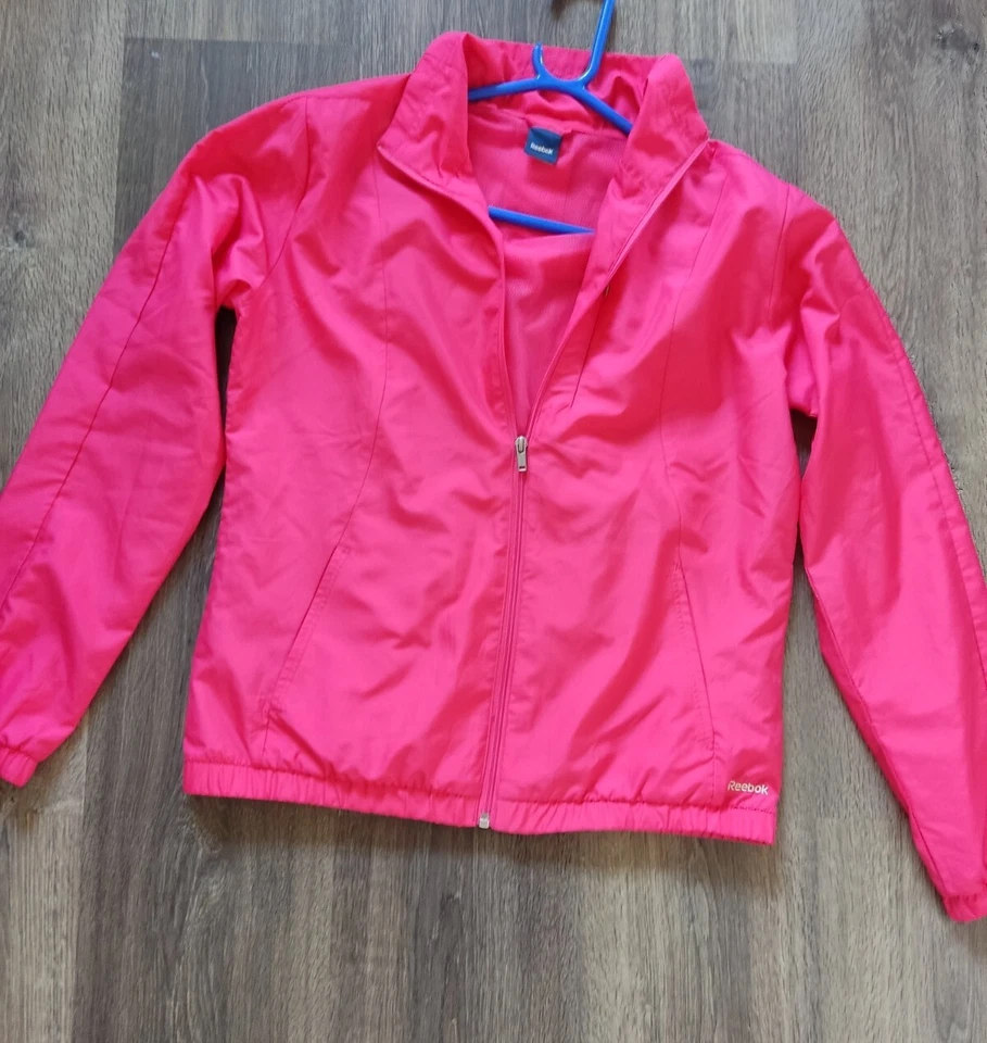 Reebok Rosa Mujer Alta Visibilidad Correr Ciclismo Deportes Chaqueta Mangas Talla UK M Cremallera Foto 1 de 4