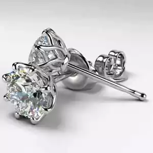 Fashion 925 Silver Stud Earring Women Cubic Zircon Jewelry A Pair - Picture 1 of 3