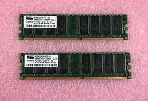 2 X 256MB PROMOS PC-2700 DDR-333 NON-ECC MEMORY V826632K24SATG-C0 - 512MB TOTAL - Picture 1 of 2