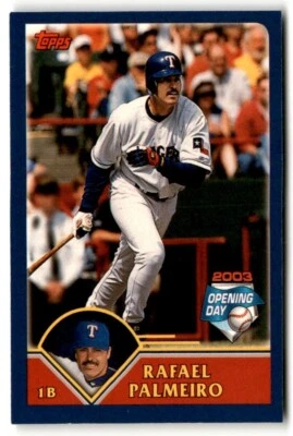 2003 Topps Opening Day Mini Stickers Rafael Palmeiro #NNO Texas Rangers - Image 1 of 2
