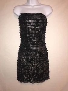 Ruby Rox Strapless Black/Silver Dress, Size S Small New Years Eve Cocktail - Picture 1 of 5