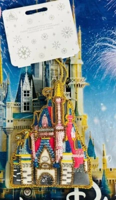 2025 Disney Parks Magic Kingdom Castle Ornament Beaded Fabric Walt Disney World - Image 1 of 4
