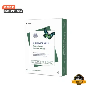 Hammermill Premium Laser Print 24 lb 8.5 x 11" Paper – 500 Sheets – Bright White - Picture 1 of 7