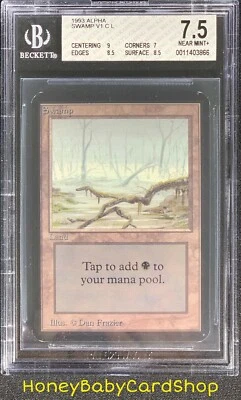 MTG Limited Edition Alpha 1993 Swamp (A) BGS 7.5 NM+ Old School 93/94 - Image 1 of 4