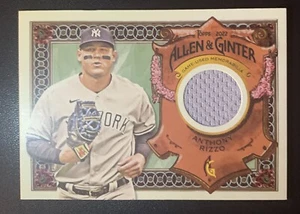 2022 Topps Allen & Ginter #AGRA-AR Anthony Rizzo 2-Color Relic Patch NY Yankees - Picture 1 of 2