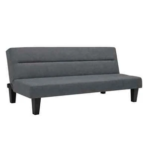 DHP Kebo Futon with Microfiber Cover, Charcoal, Folds down into bed form  - Picture 1 of 3