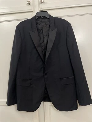 Chaqueta Esmoquin Lanvin Nueva Con Etiquetas Mezcla Lana/Mohair Talla 56 (44US) En Azul Marino Oscuro Sólido Foto 1 de 4