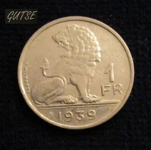 *GUTSE* BELGICA, LEOPOLDO III, 1 FRANC 1939, LEON, CASI SIN CIRCULAR. - Foto 1 di 2