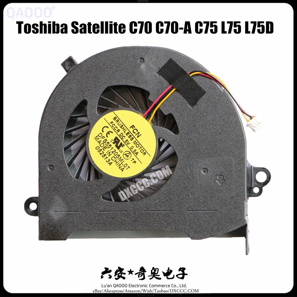 Toshiba C70 C70-A C70D-A C75 L75 L75D S70-A-10J CPU Cooling Fan FCCR - Image 1 of 4