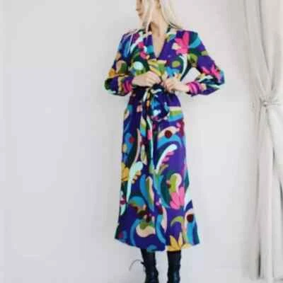 INC Mar Full Bloom Long Duster / Belted Jacket (NWT) Luca Garden Sz M  - Image 1 of 4