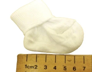 Premature Baby/ Reborn Doll 6 pair Cream turn over top ankle Socks *BUY BRITISH* - Picture 1 of 1
