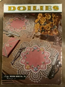DOILIES ~ Luncheon Set, Centerpieces ~ Lily Design Pattern Book #76 ~ VINTAGE - Picture 1 of 1