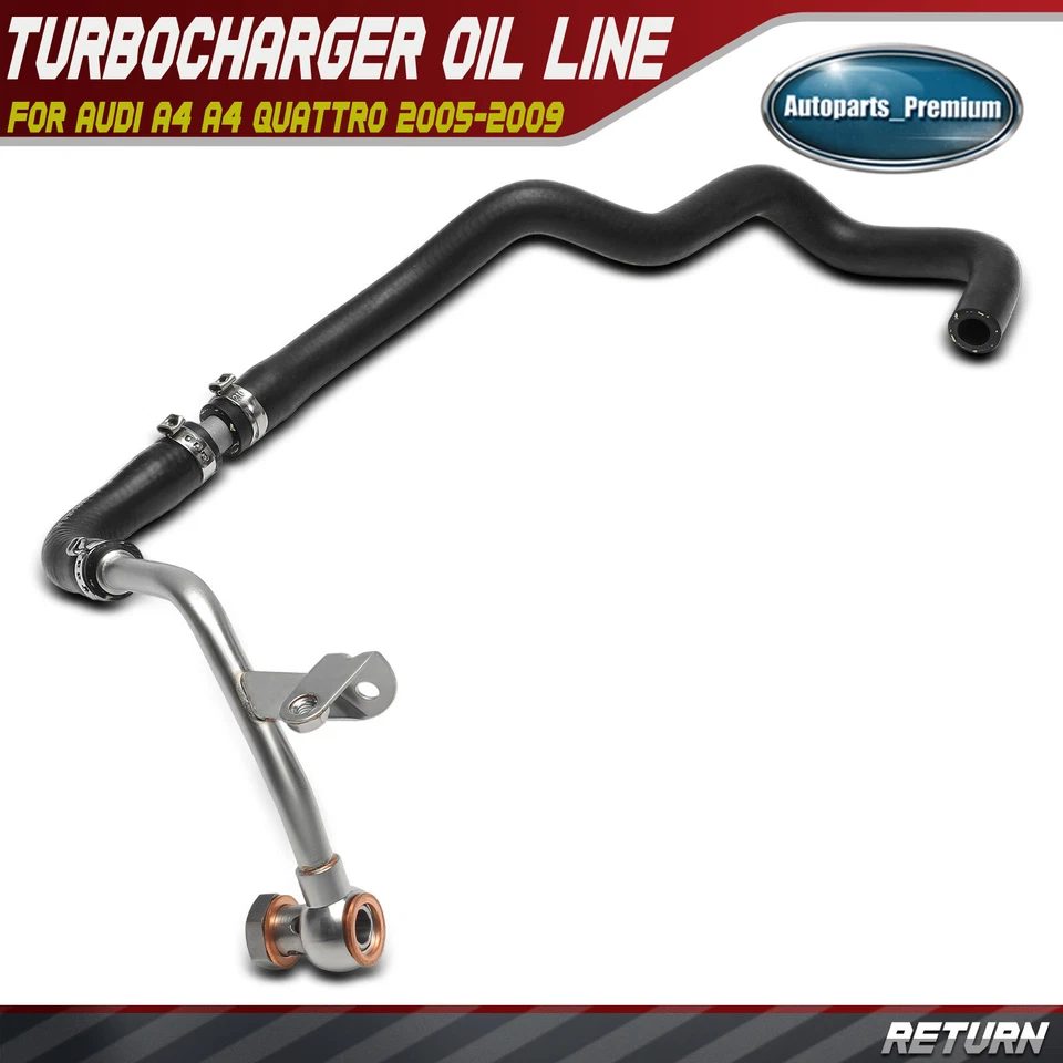 Tubo de línea de refrigerante turbocompresor de retorno para Audi A4 A4 Quattro 2005-2009 L4 2,0 L Foto 1 de 4