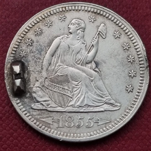 1855 Seated Liberty Quarter 25c High Grade UNC Details #33127 Cover