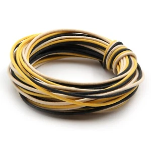 10’/ea. Gavitt Guitar Wire Cloth-covered Vintage-style Push Back Blk/Wht/Ylw - Picture 1 of 4